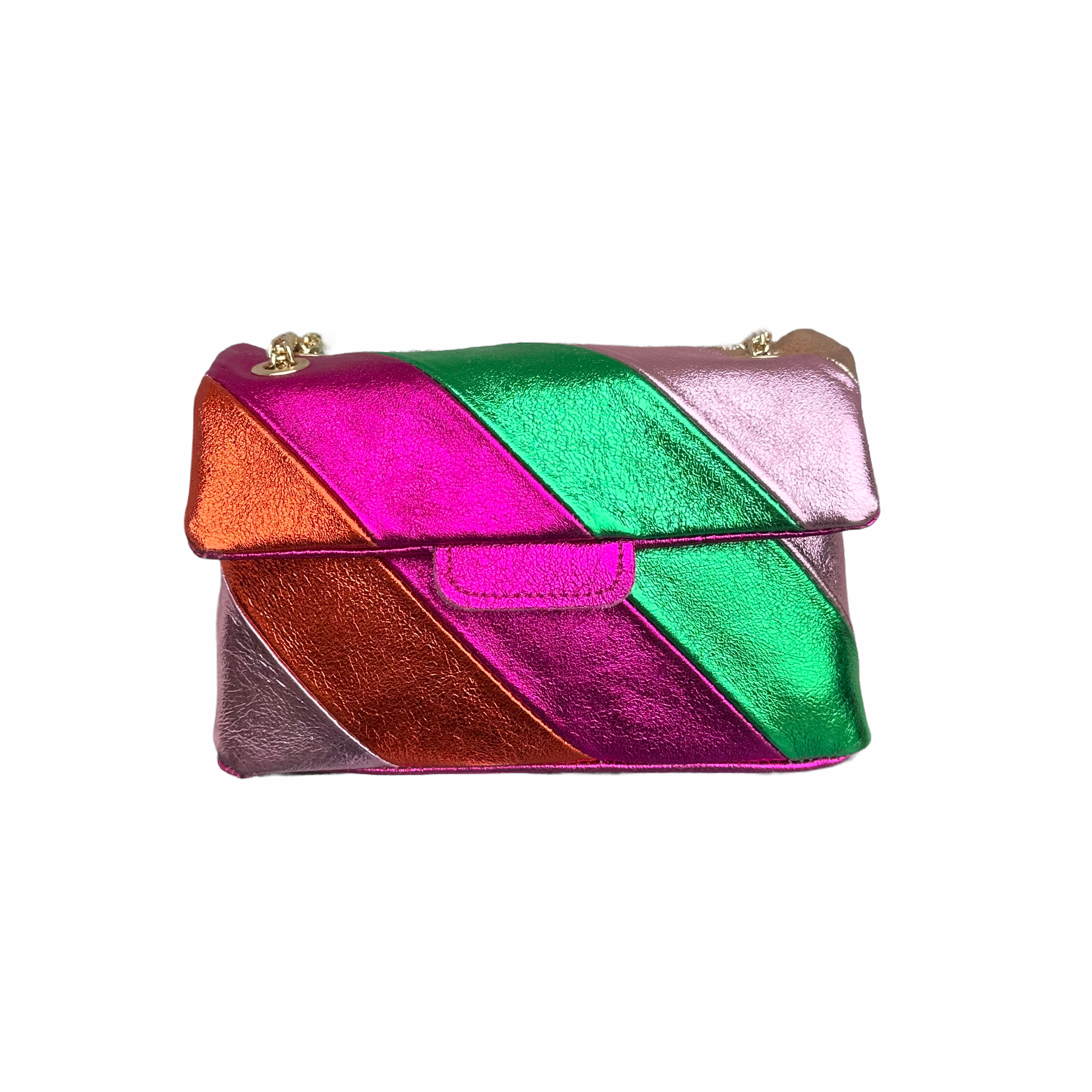 Tas Metallic Regenboog Disco - Echt Leer