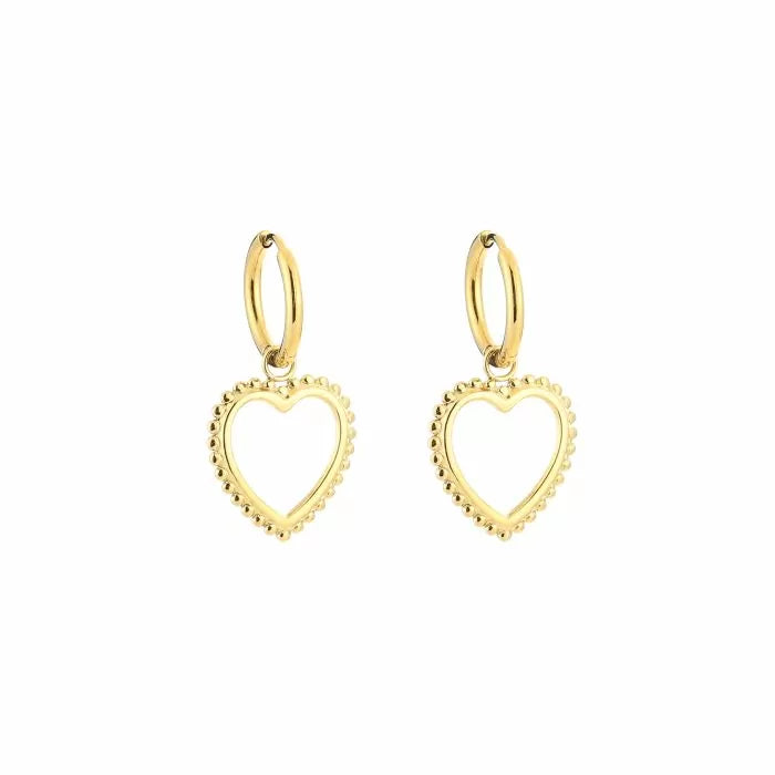 Dot Heart Earrings - Gold - Sieradenbycelin Sieradenbycelin Sieradenbycelin