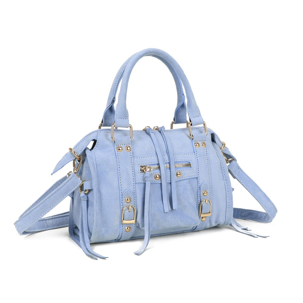 Liv Classic Suède Medium Tas - Baby Blauw