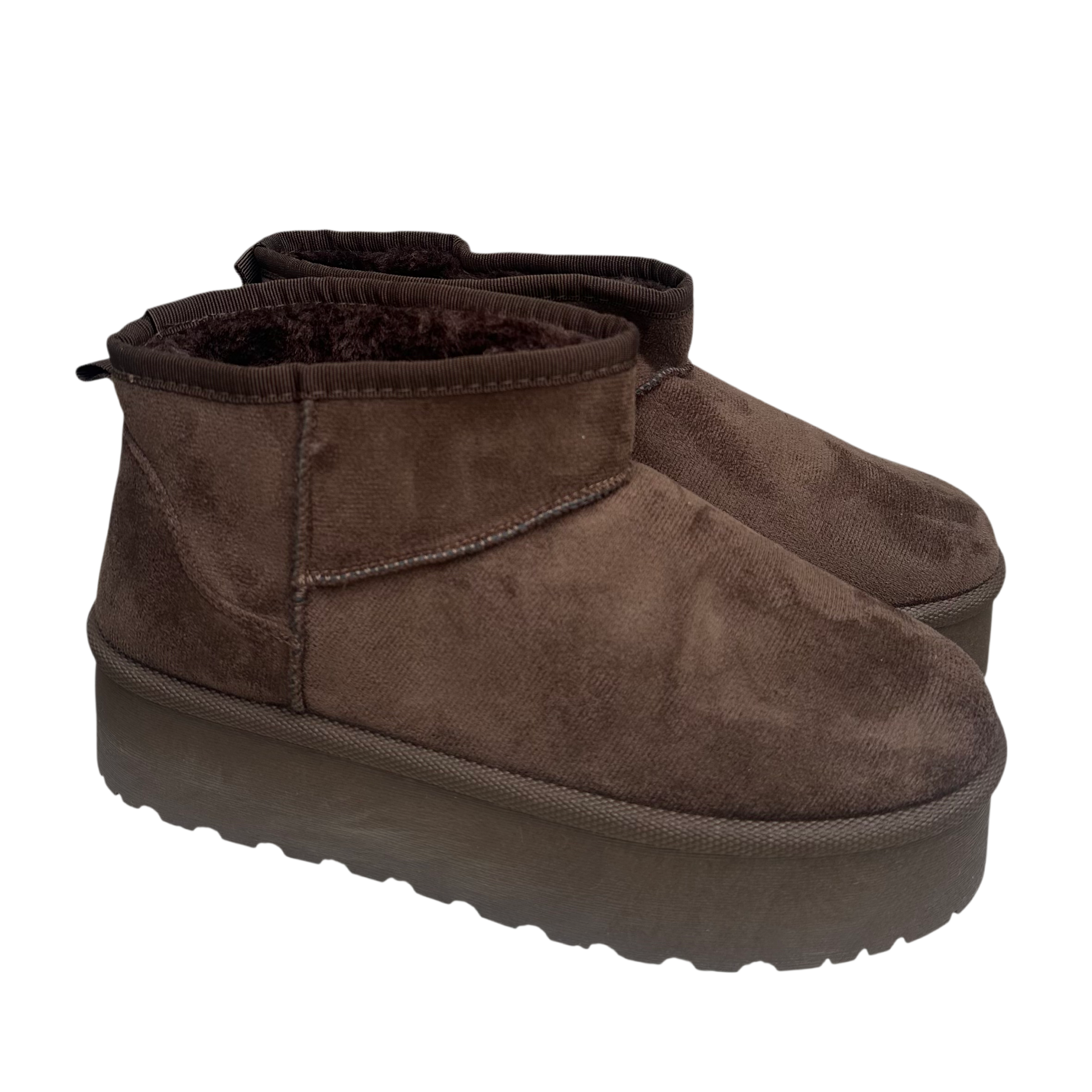 Fluffy Boots Hoge Zool - Bruin