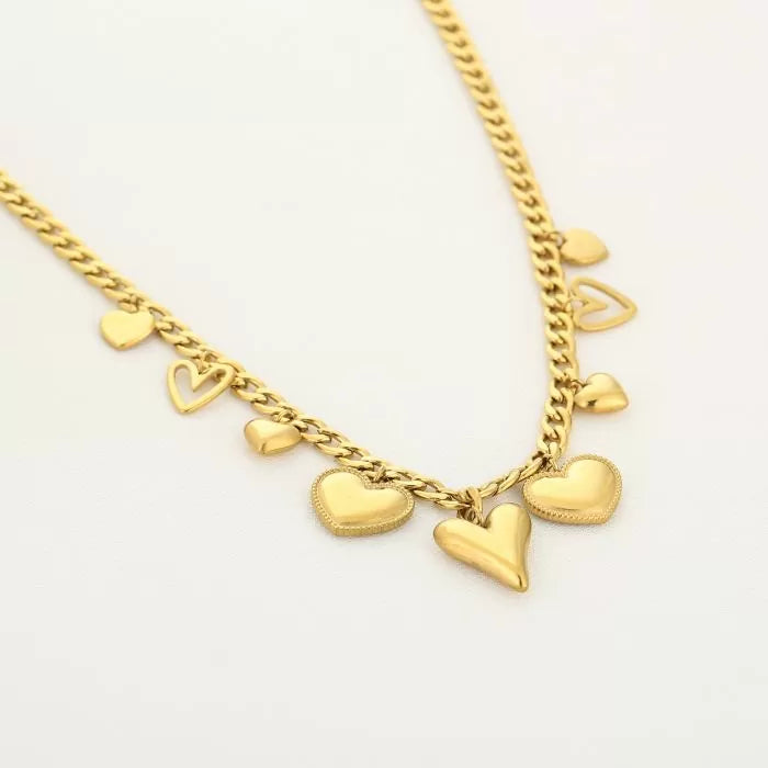 Figure Charms Necklace - Gold