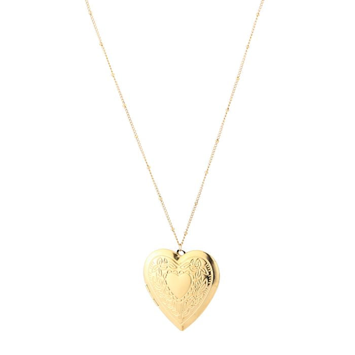 Locket Heart Necklace 80 cm - Gold