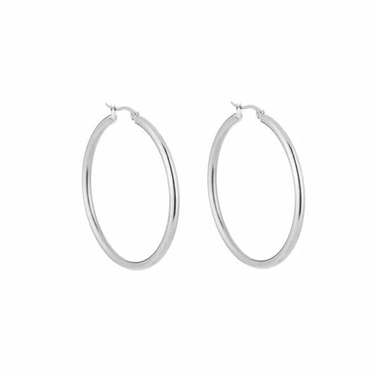 Basic Lighty Hoops Earrings - Silver
