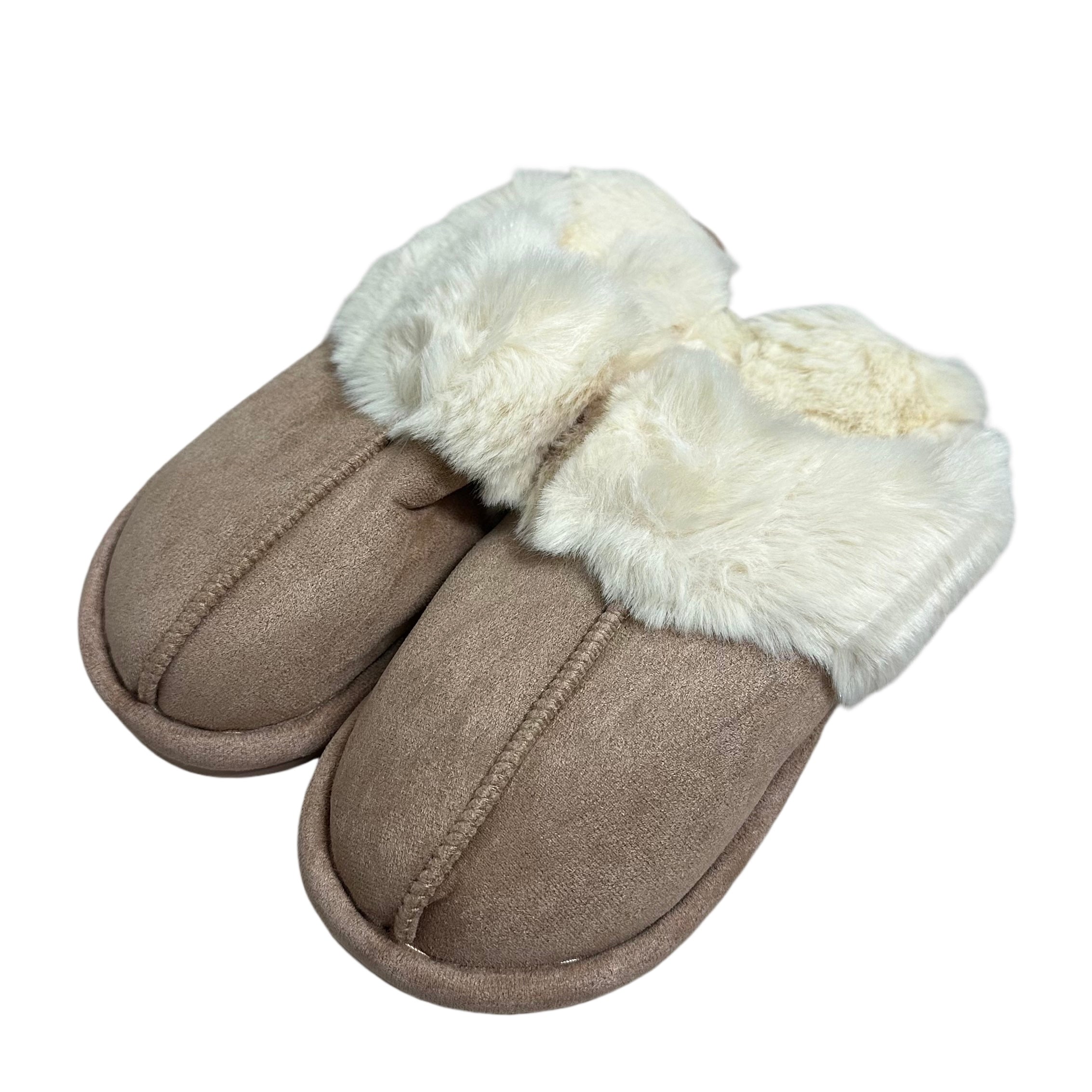 Fluffy Pantoffels - Khaki