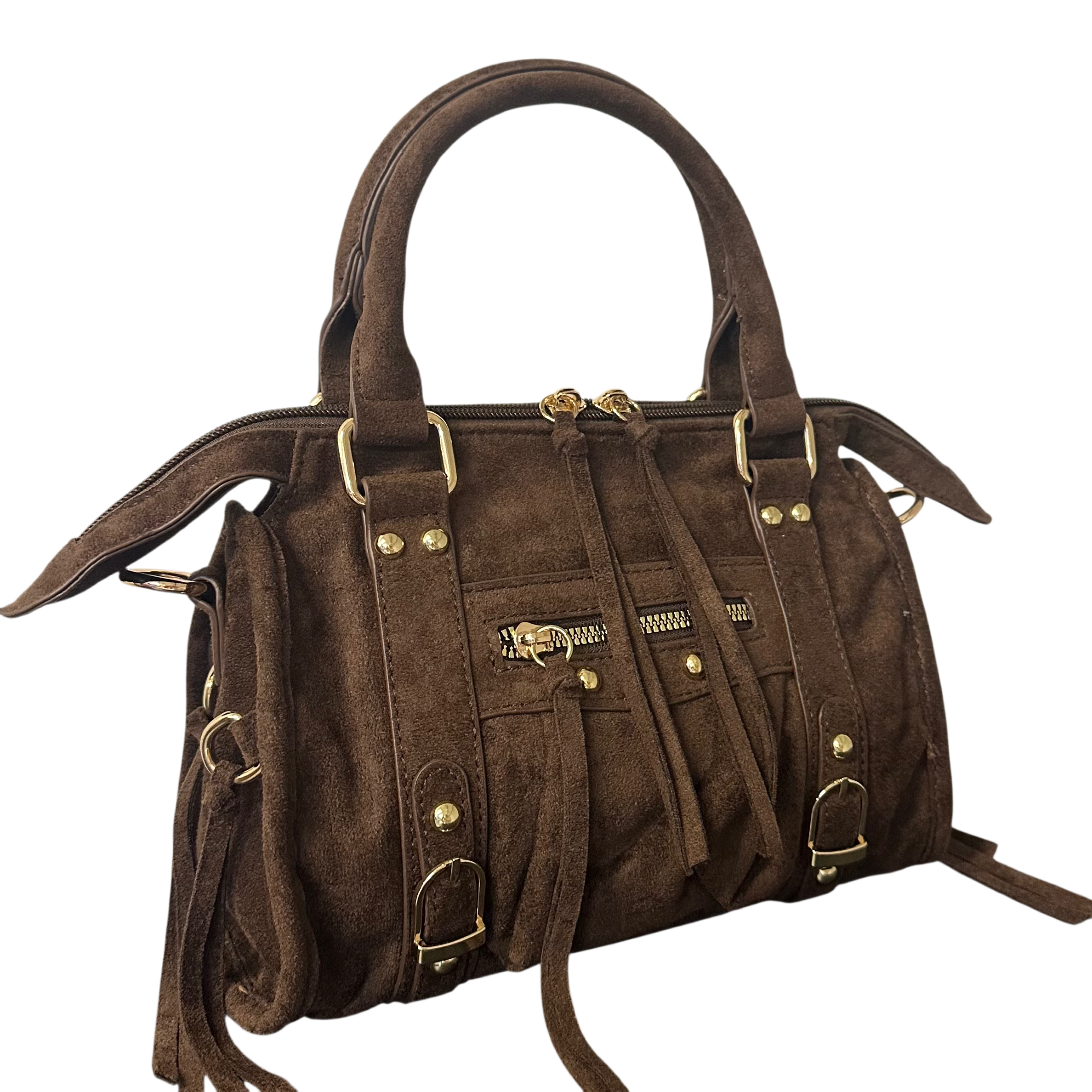 Liv Classic Suède Medium Tas - Coffee Bruin