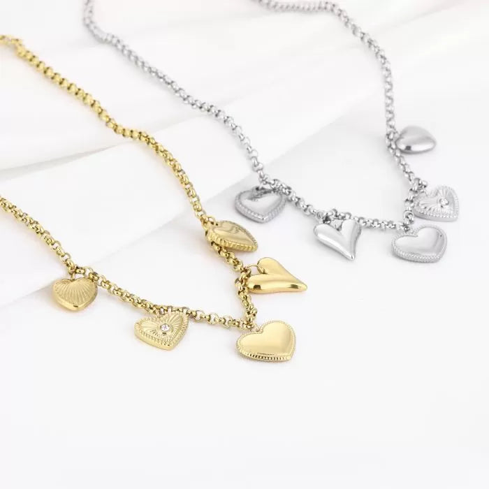 Bedels Beauty Hearts Necklace - Gold