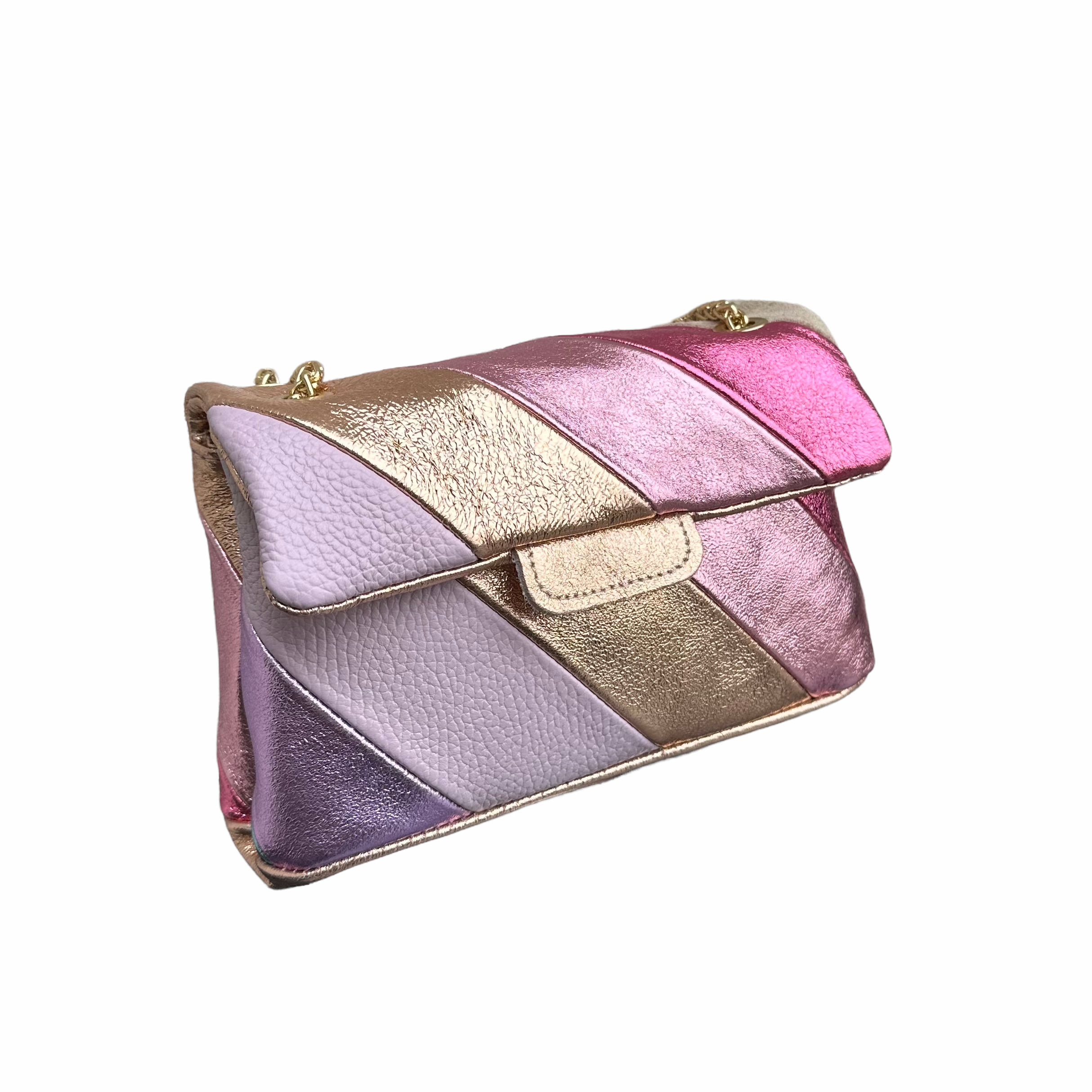 Tas Metallic Regenboog Destiney - Echt Leer