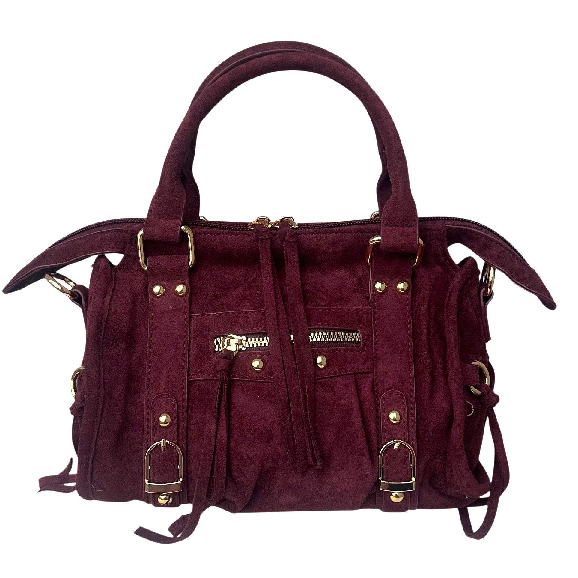Liv Classic Suède Medium Tas - Burgundy