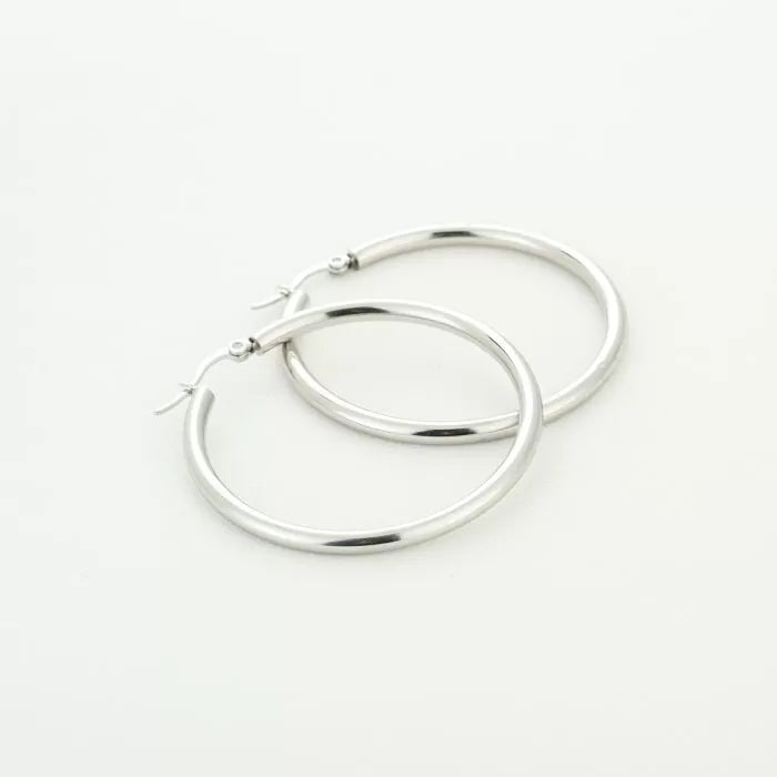 Basic Lighty Hoops Earrings - Silver