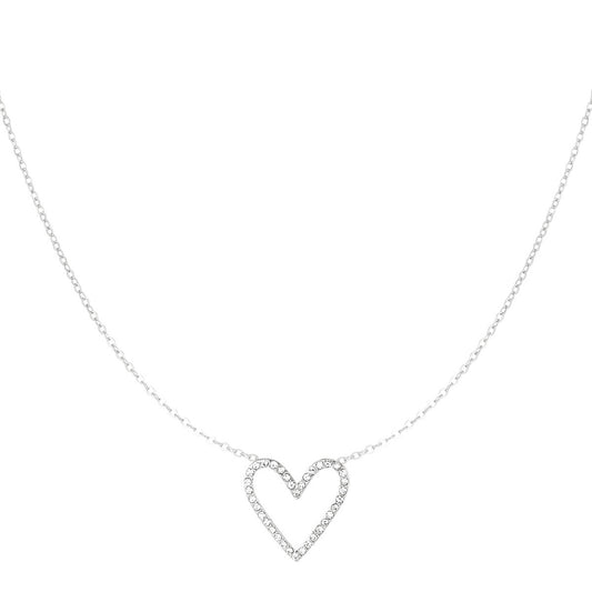 Love Glitter Necklace - Silver