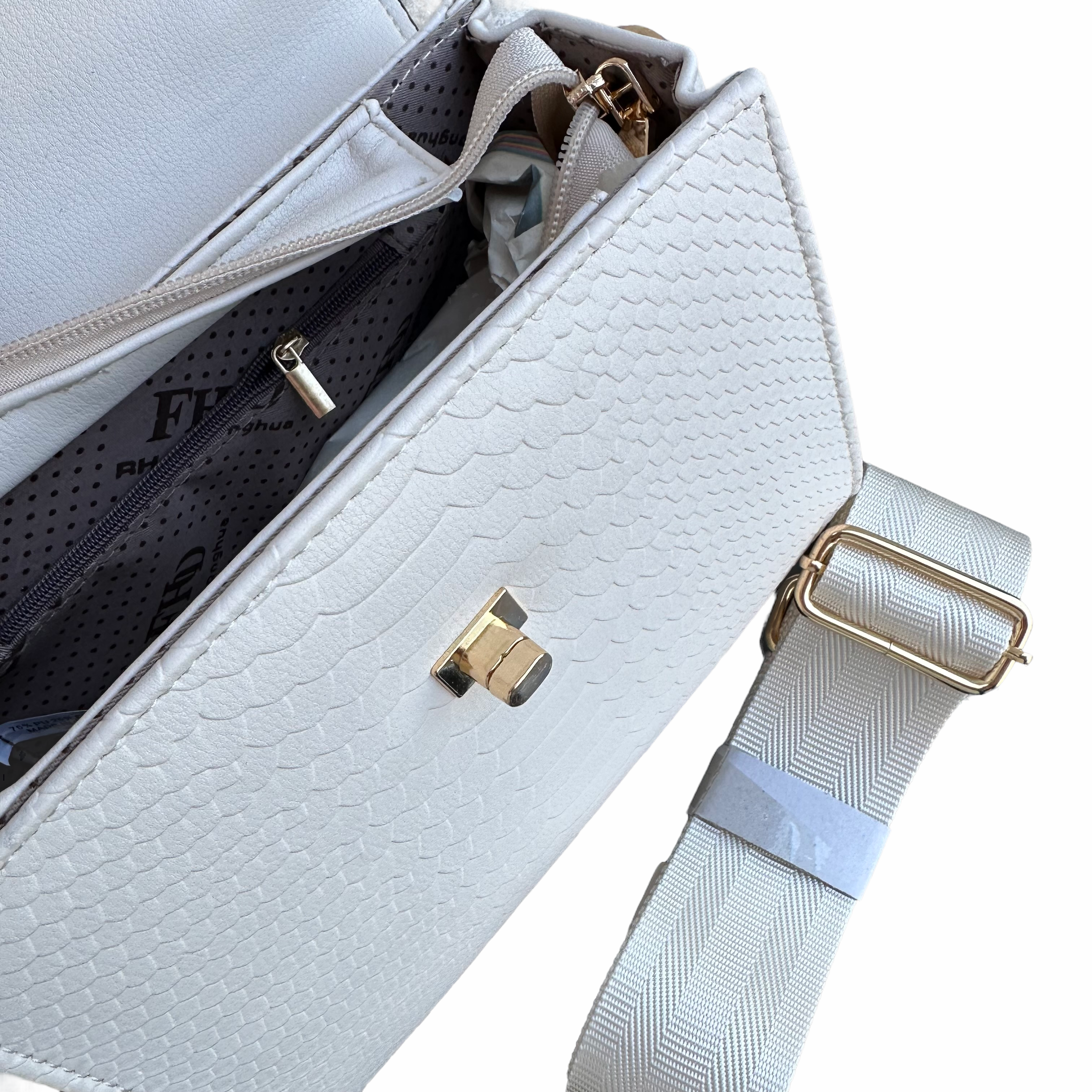 Tas met Sjaal Croco Groot - Sky Blauw