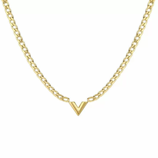 V Chain Necklace - Gold