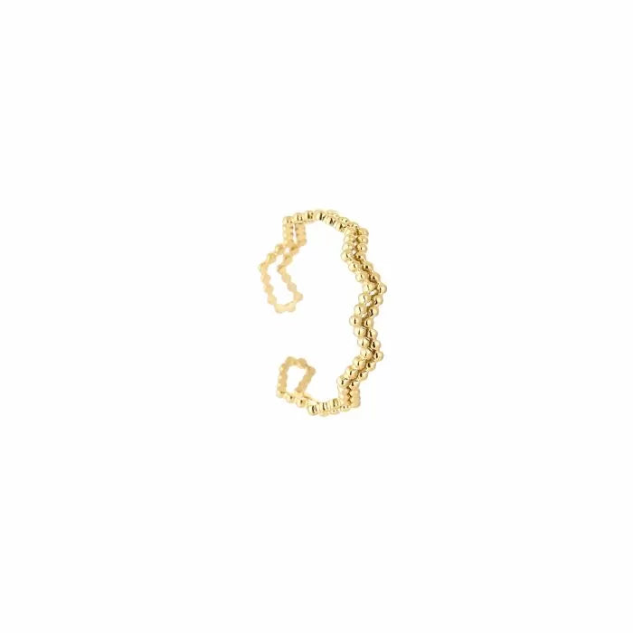 Wavy Dot Ring - Gold