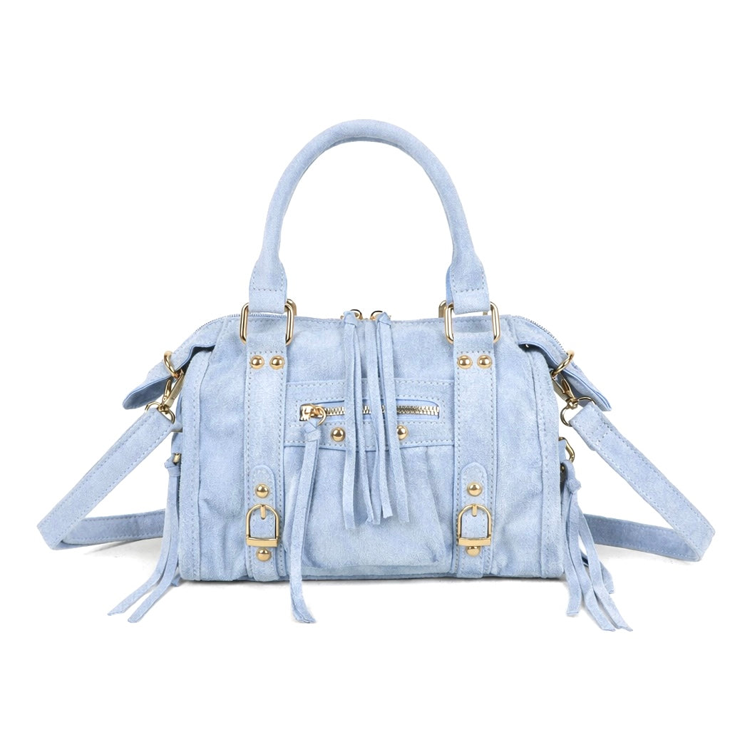 Liv Classic Suède Medium Tas - Baby Blauw