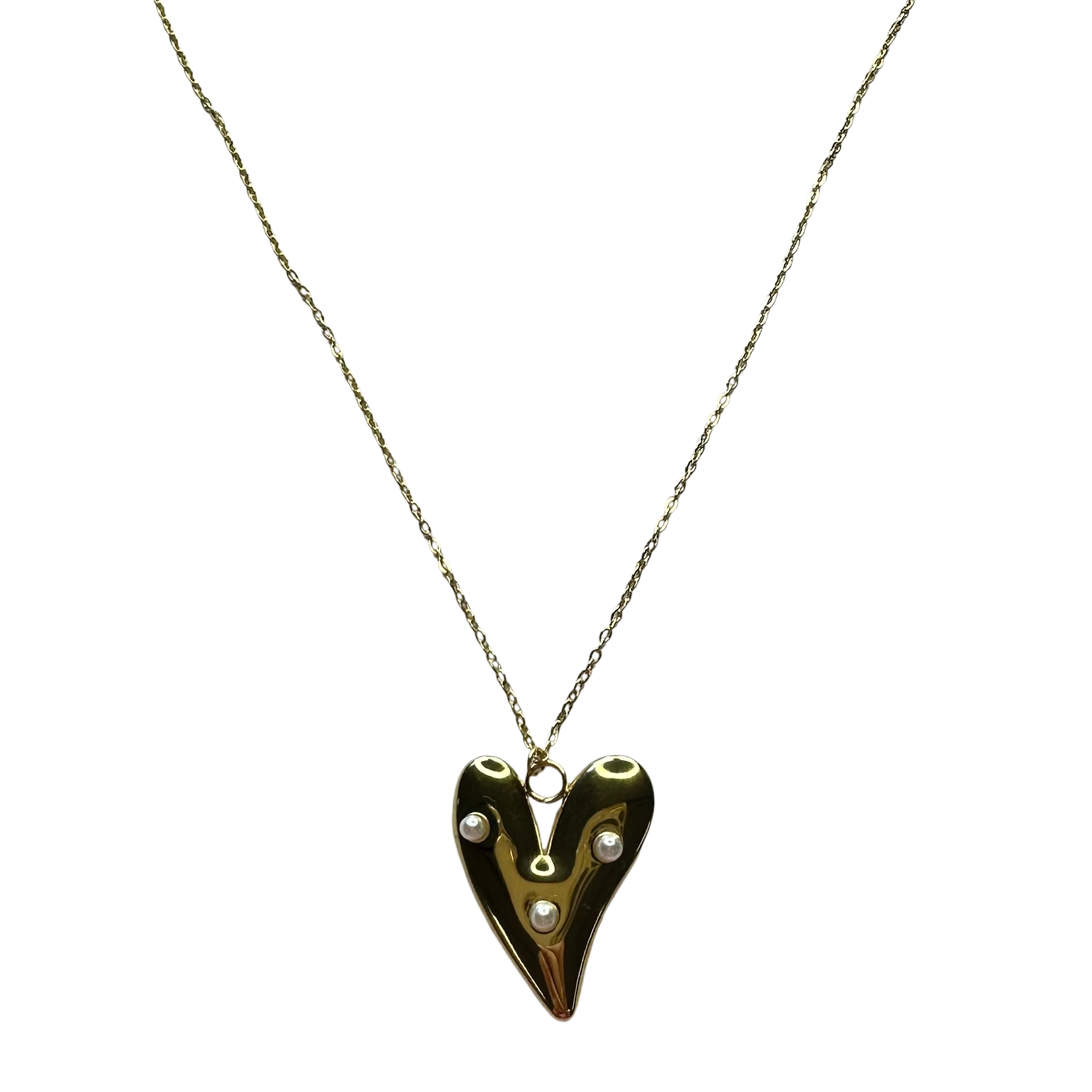 Heart Parels Necklace - Gold