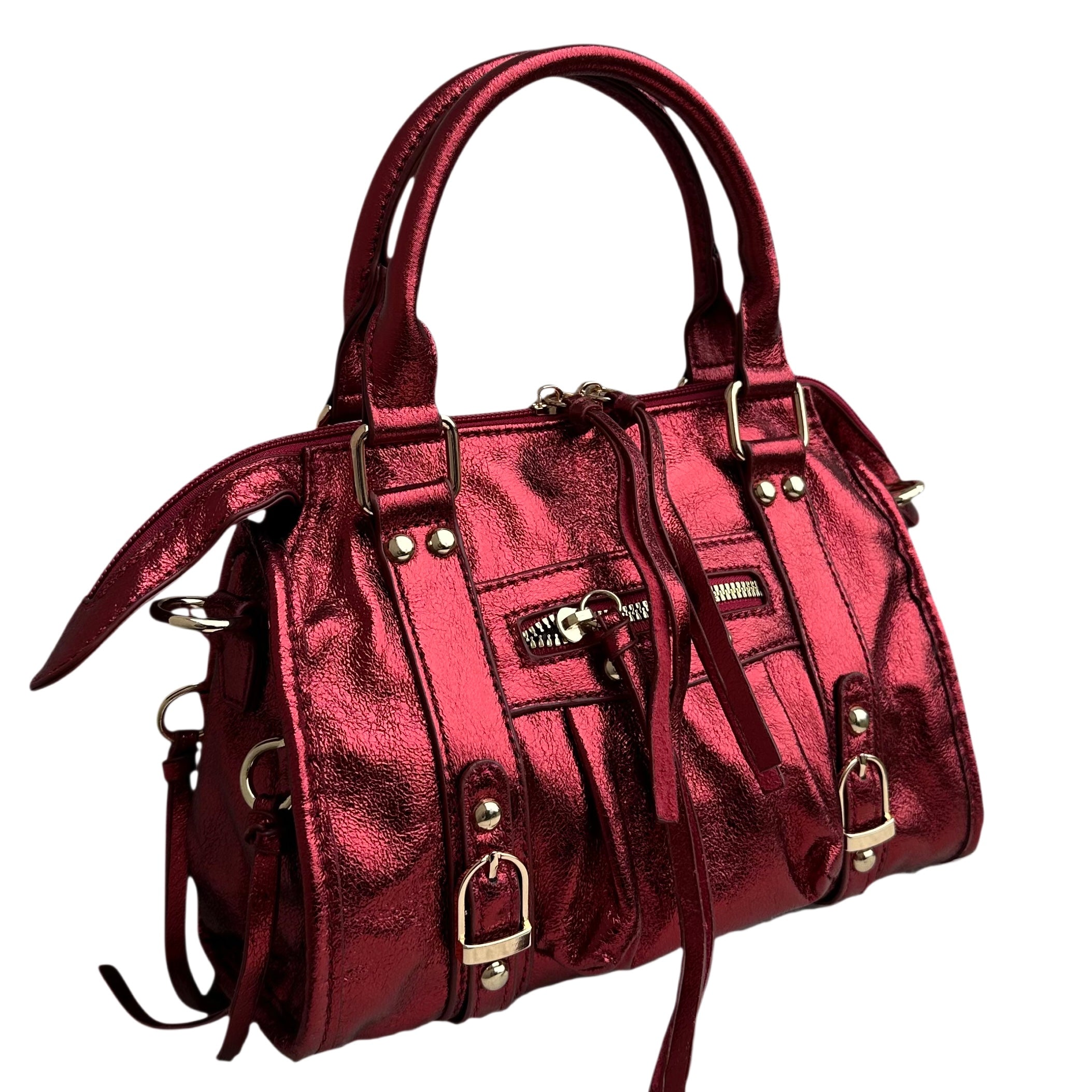 Liv Shiny Medium Tas - Metallic Rood