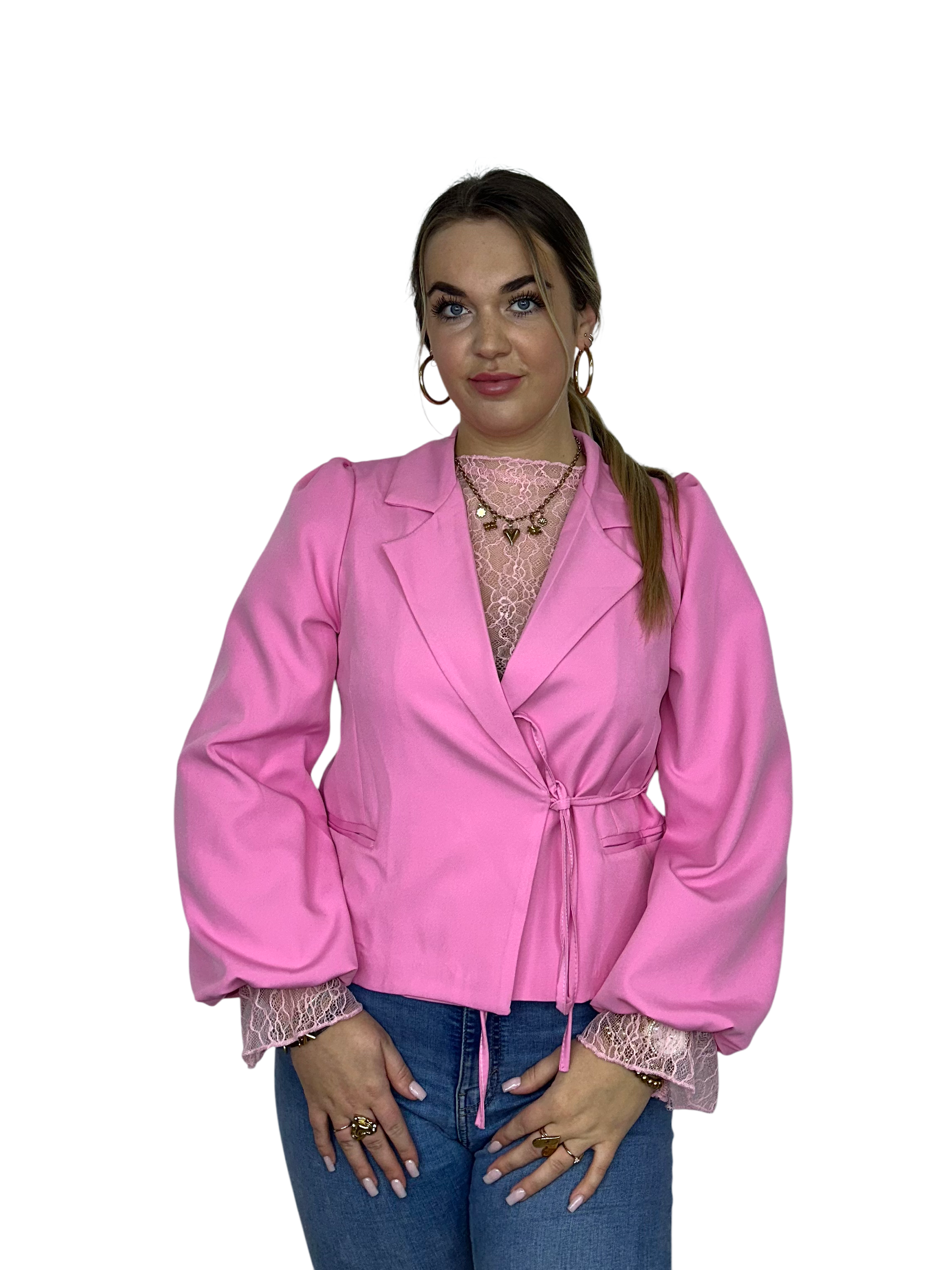 Anna Blazer Lange Mouw - Roze