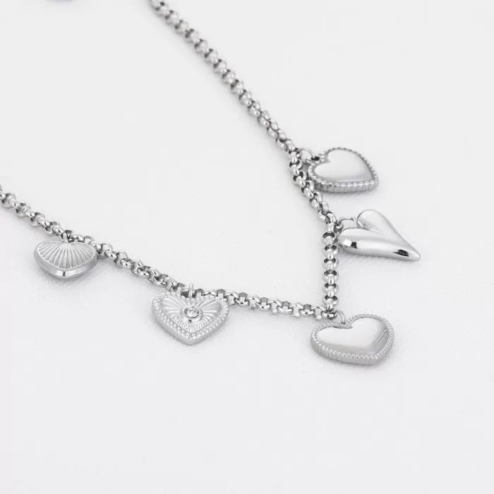 Bedels Beauty Hearts Necklace - Silver