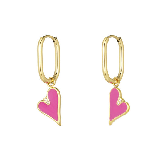 Figure Girly Pink Earrings - Gold