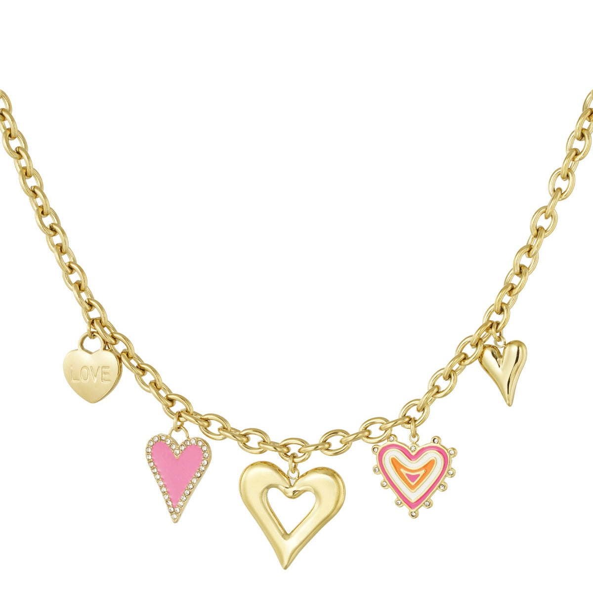 Figure Love Wins Necklace - Gold