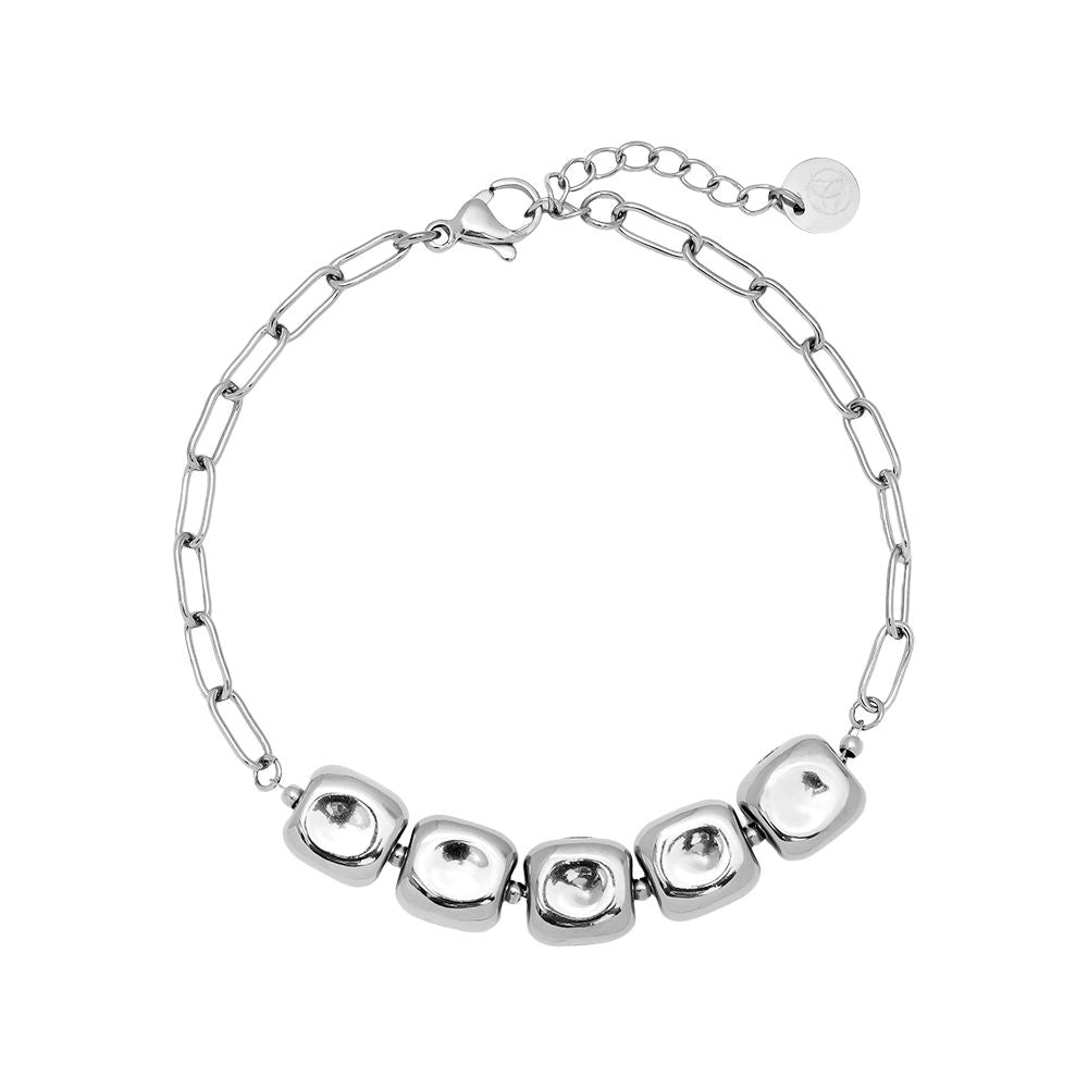 Cube Chain Bracelet - Silver