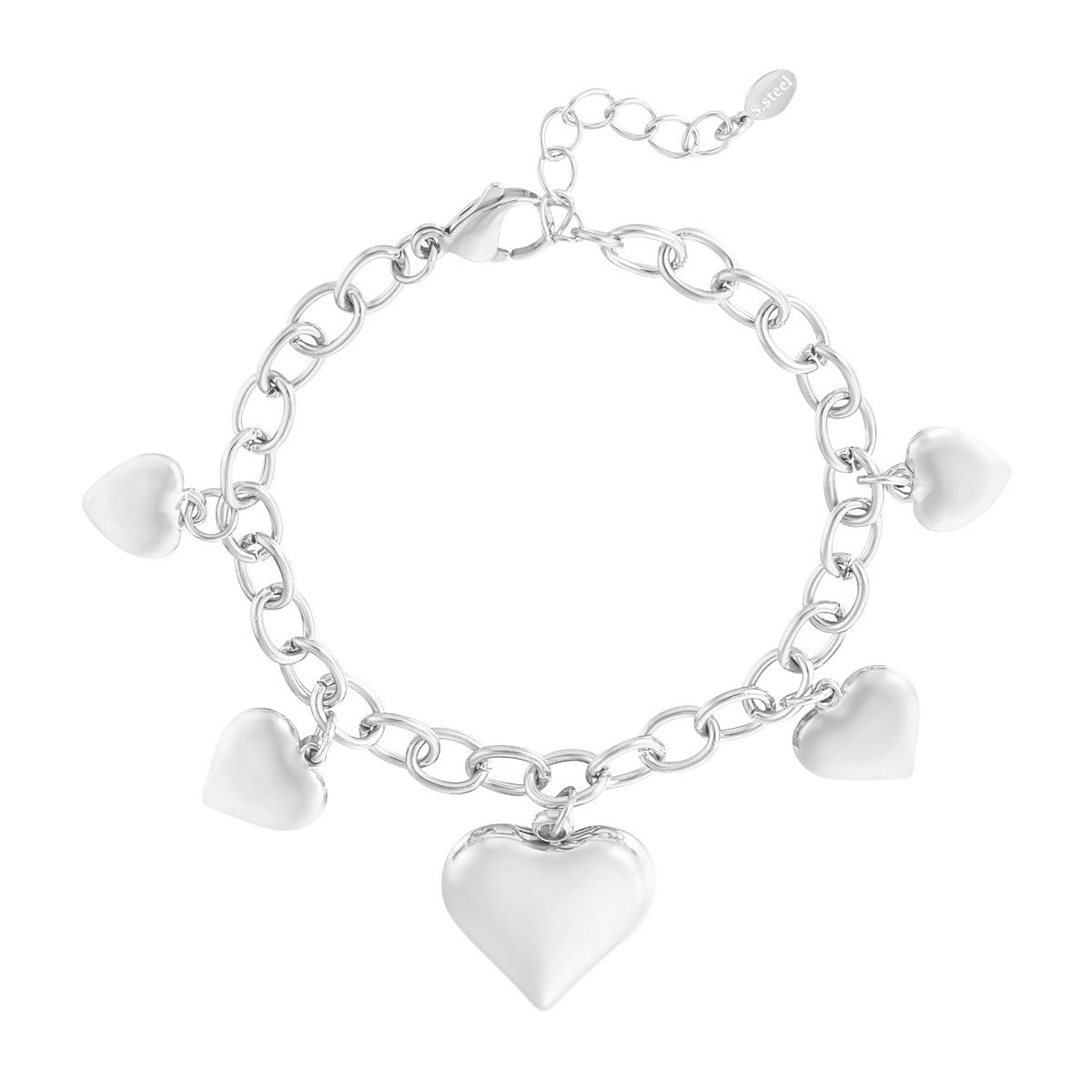 Figure Lovely Heart Bracelet - Silver