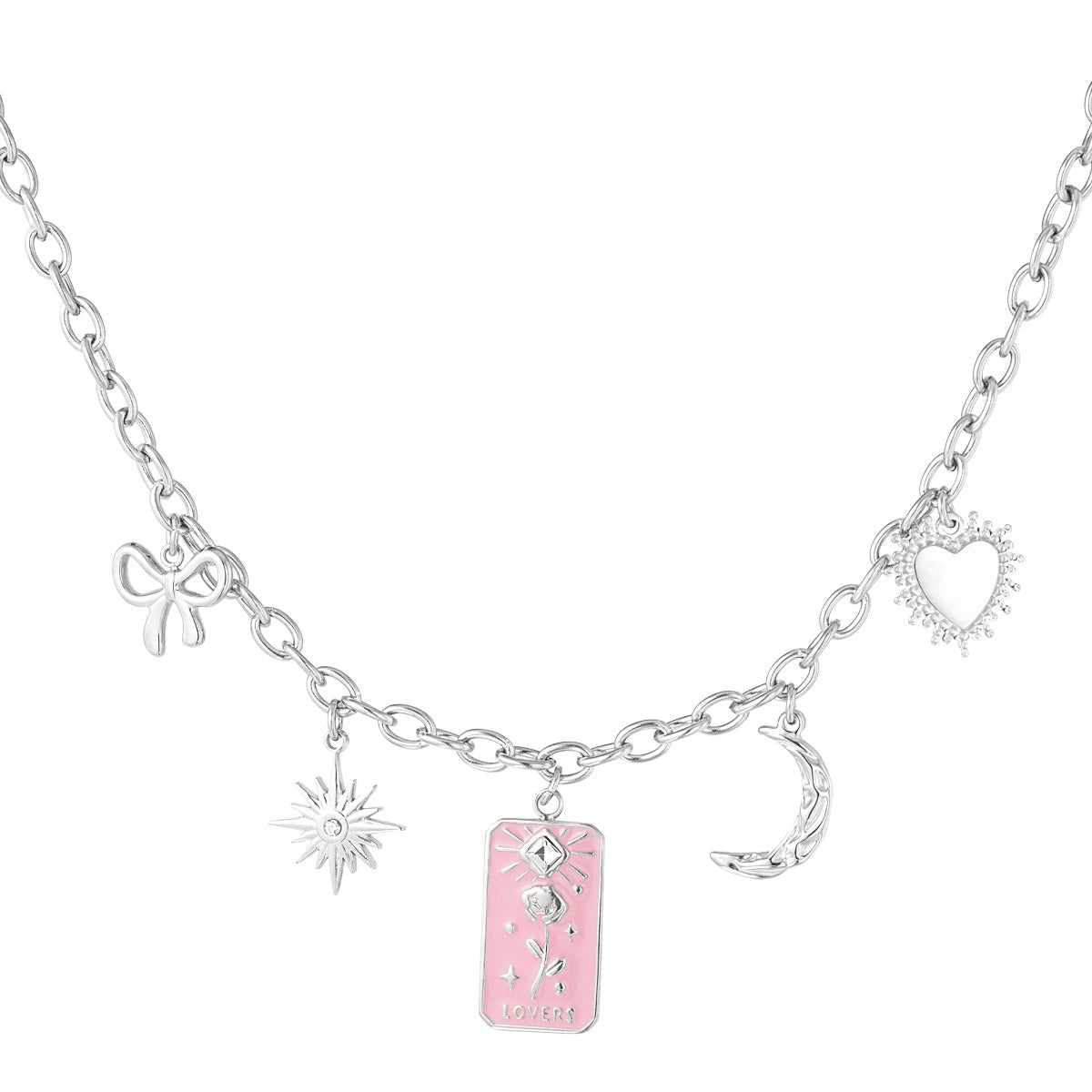 Figure Lovers Necklace - Silver