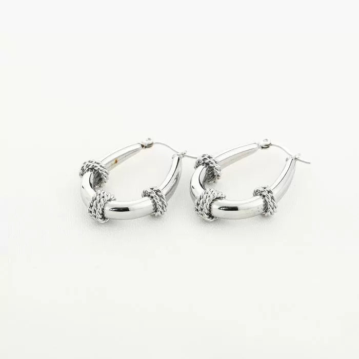 Bali Chunky Earrings - Silver