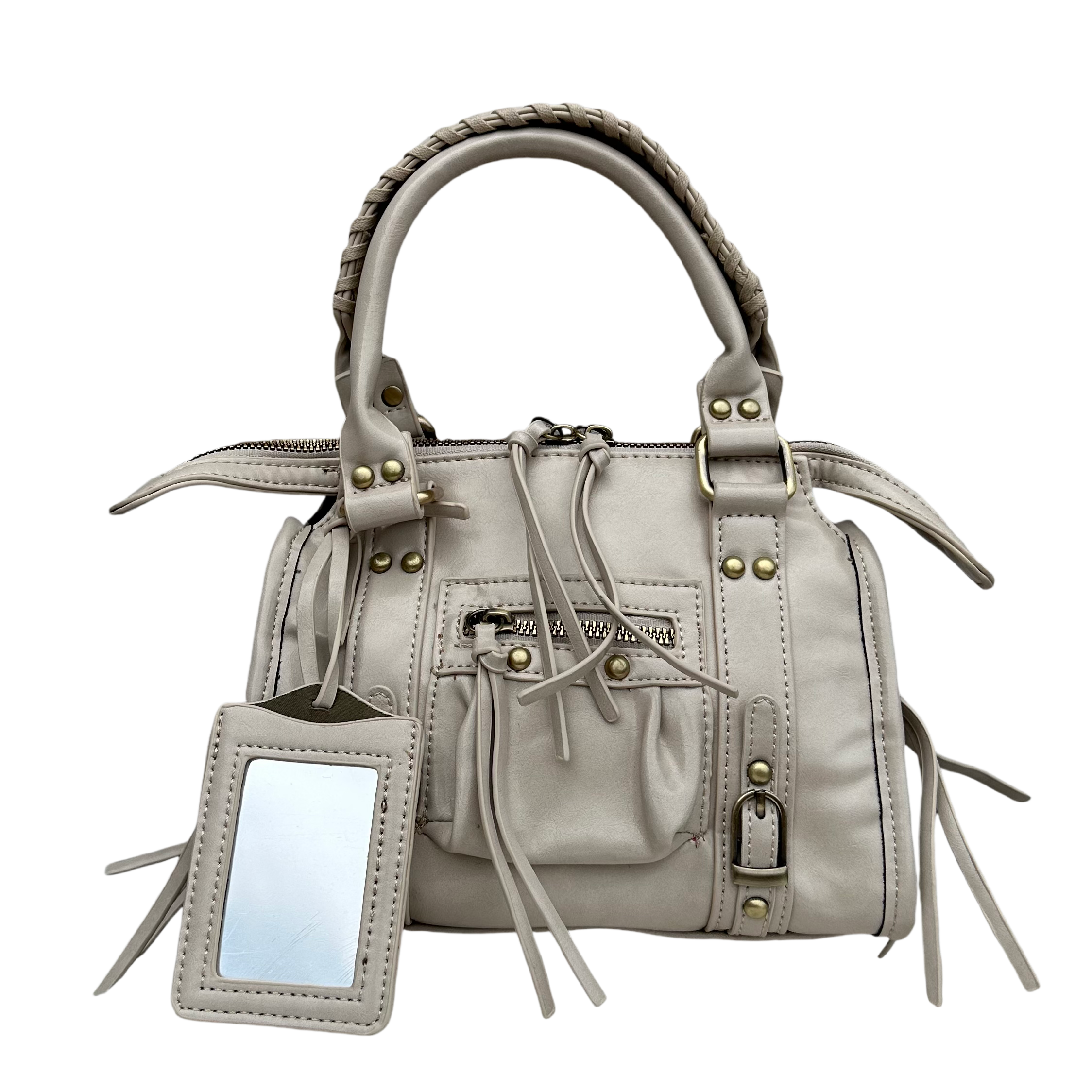 Liv Small Mirror Tas PU Leer - Beige