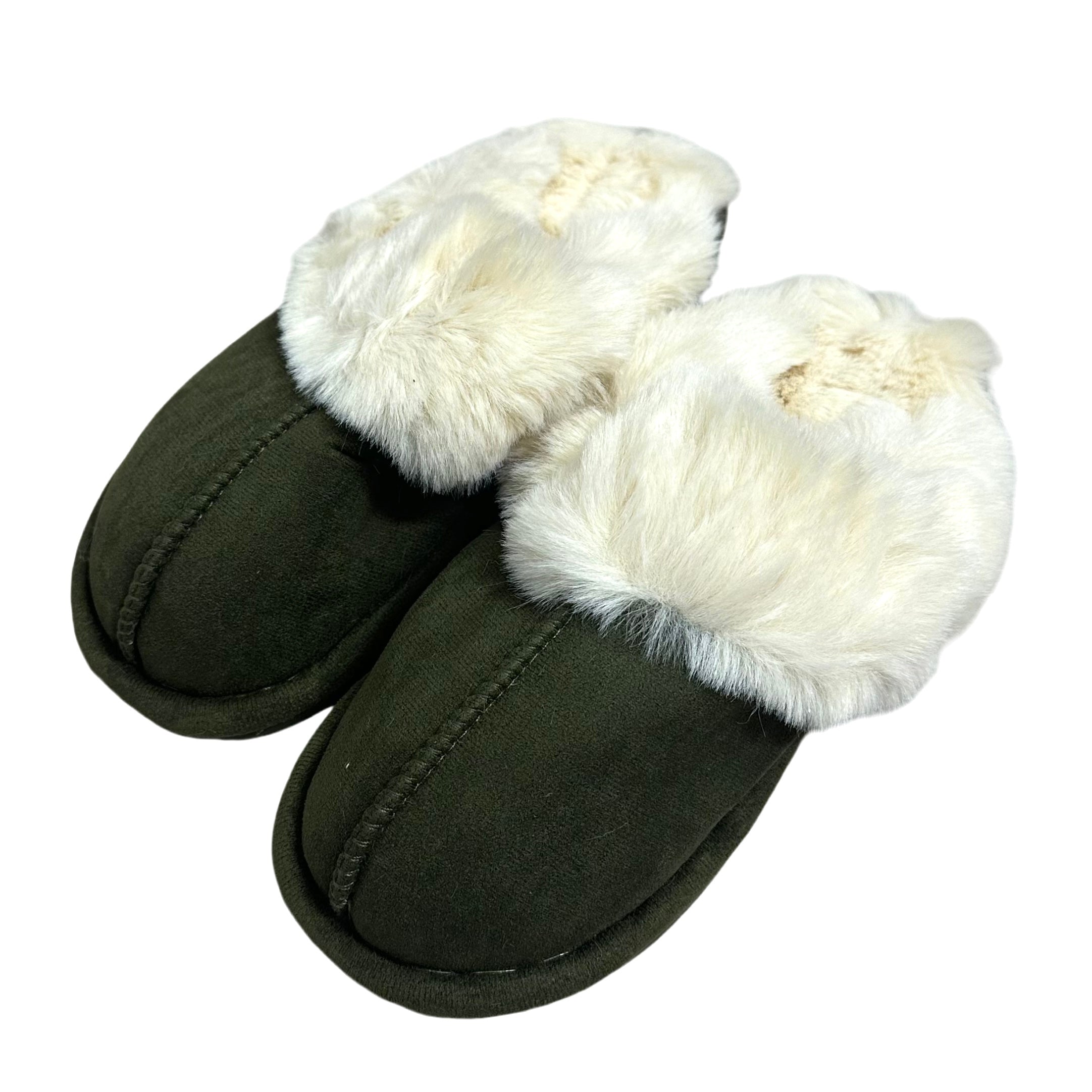 Fluffy Pantoffels - Army Green