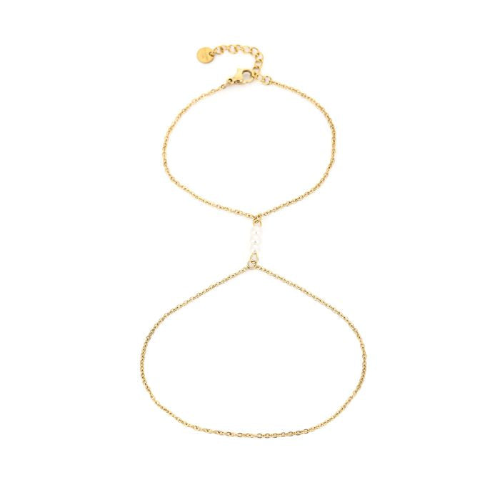 Handchain Parels - Gold