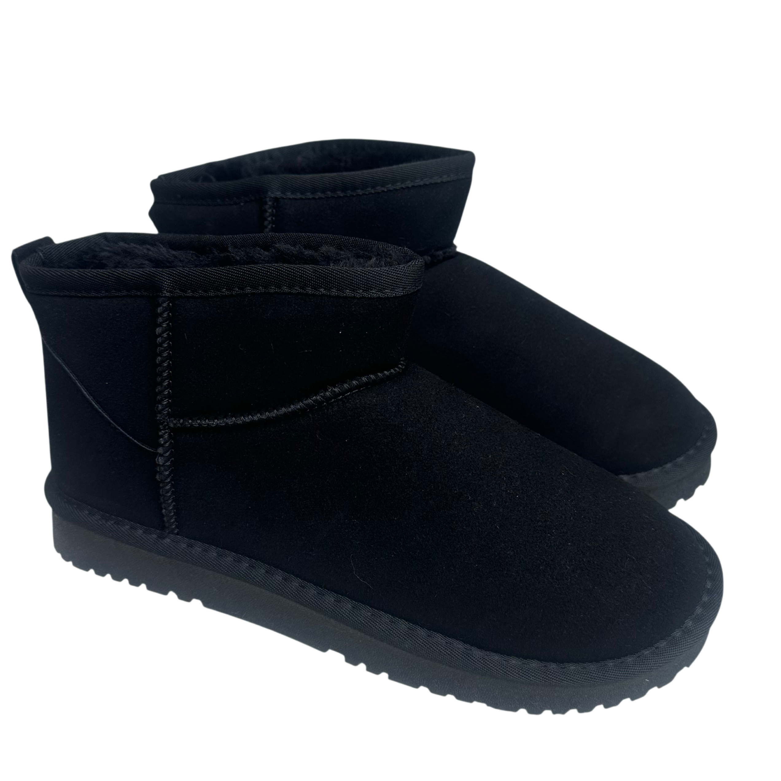 Fluffy Boots Lage Zool - Zwart