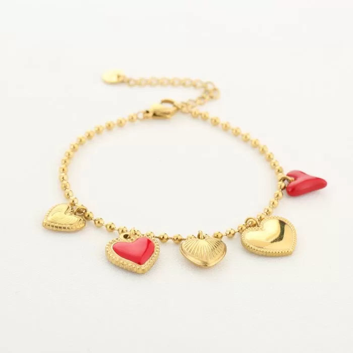 Ballerina Red Bracelet - Gold