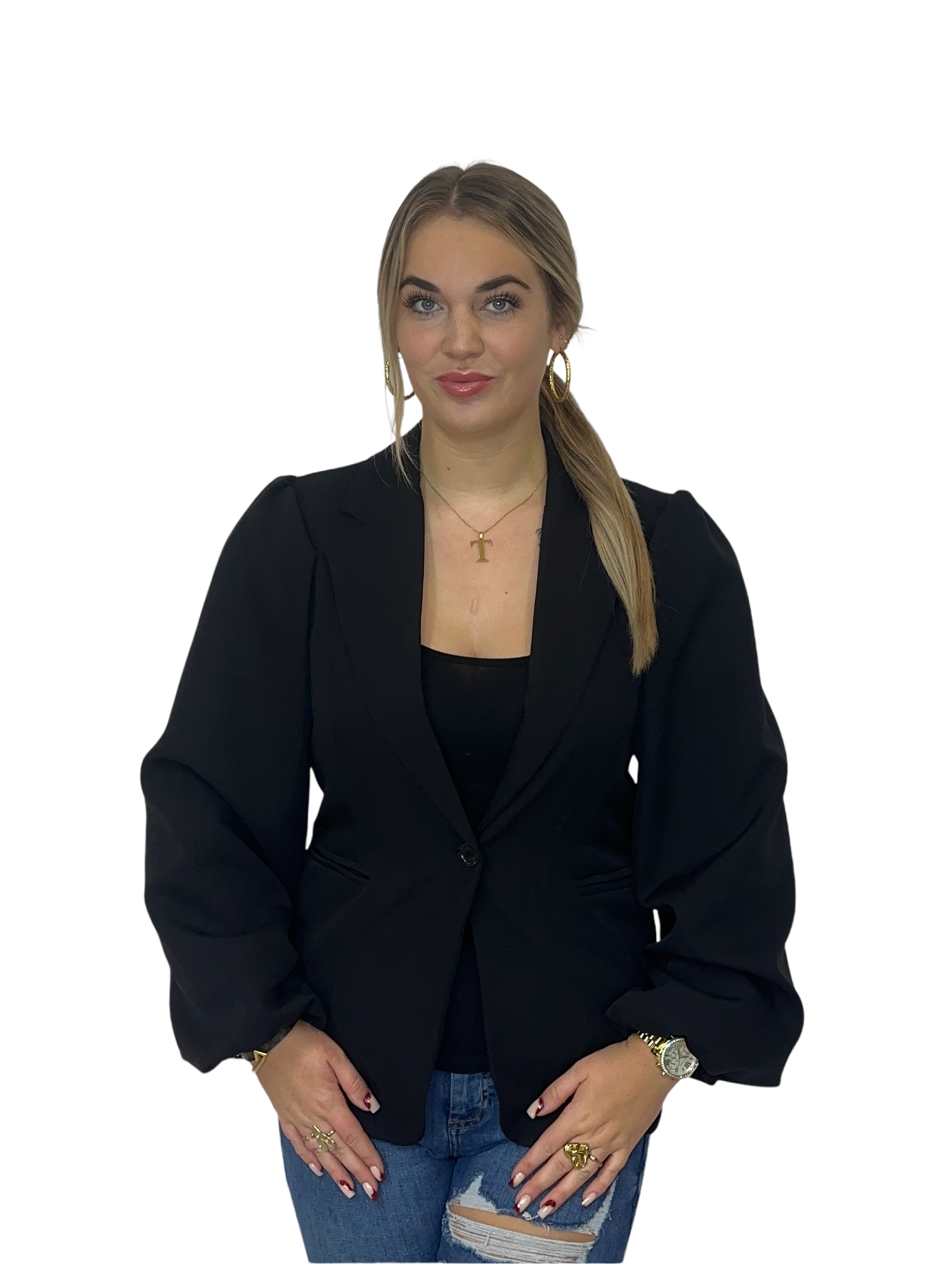 Celina Blazer Lang - Zwart