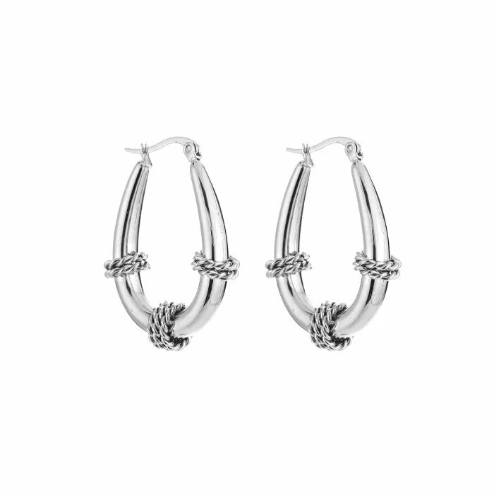 Bali Chunky Earrings - Silver