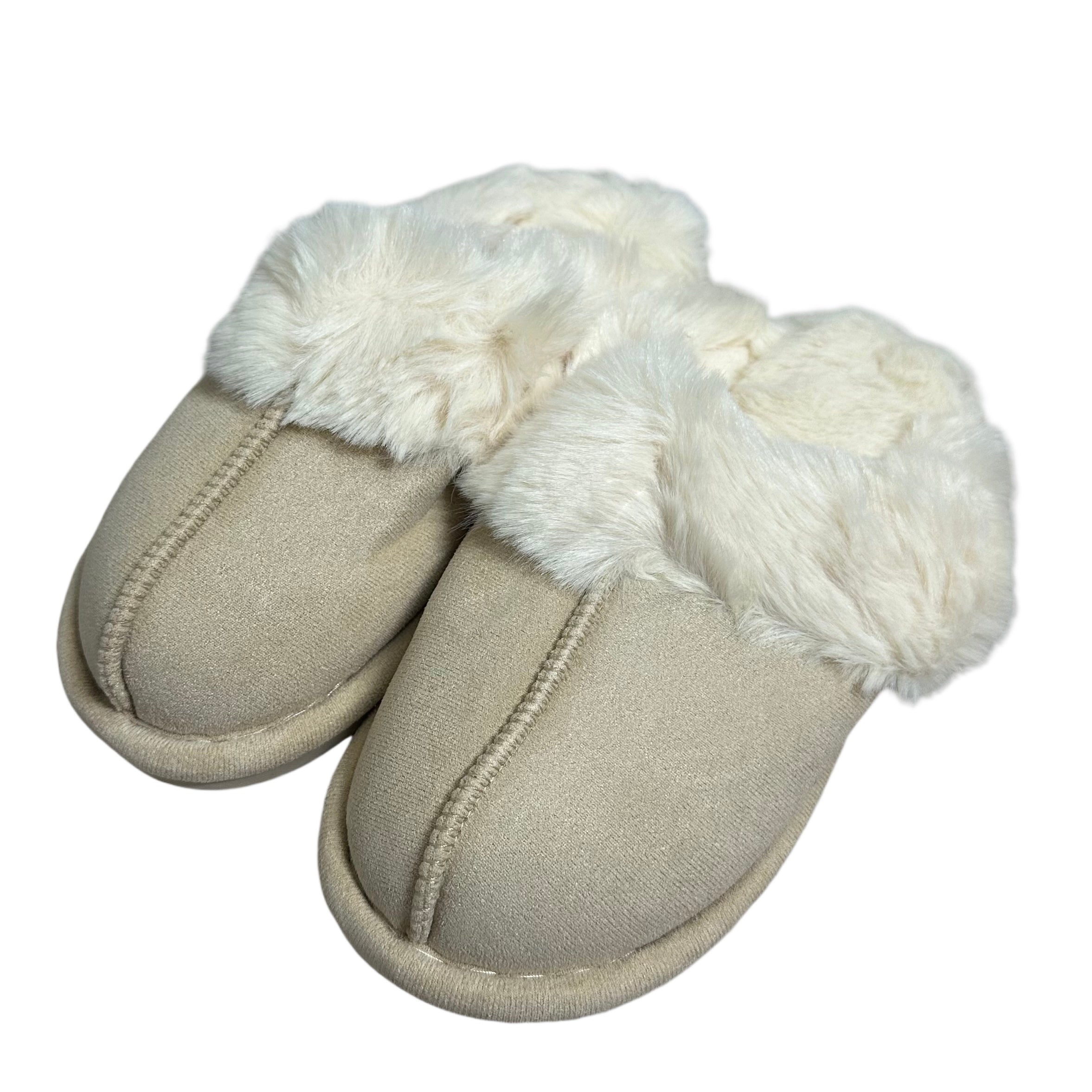 Fluffy Pantoffels - Beige