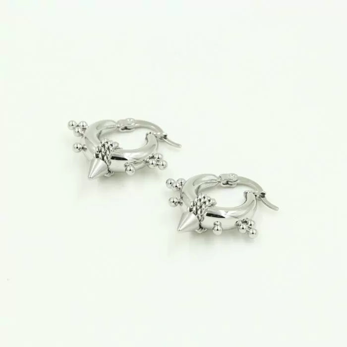 Bali Chunky Mini Earrings - Silver