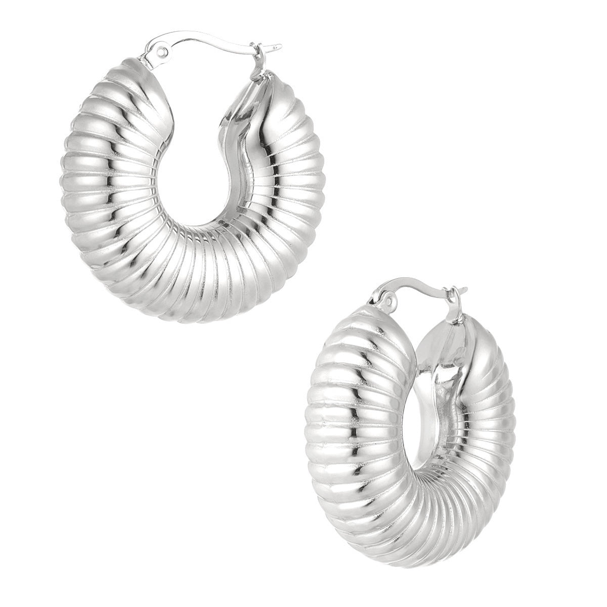 Gestreepte Earrings - Silver