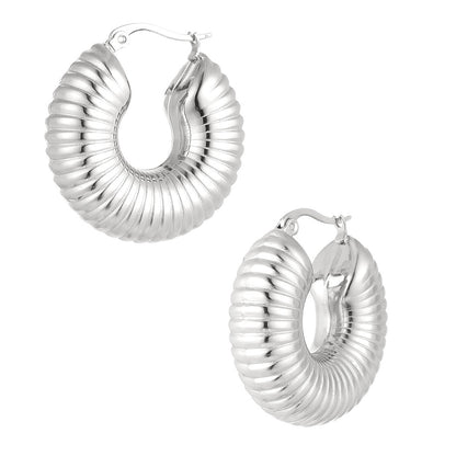 Gestreepte Earrings - Silver