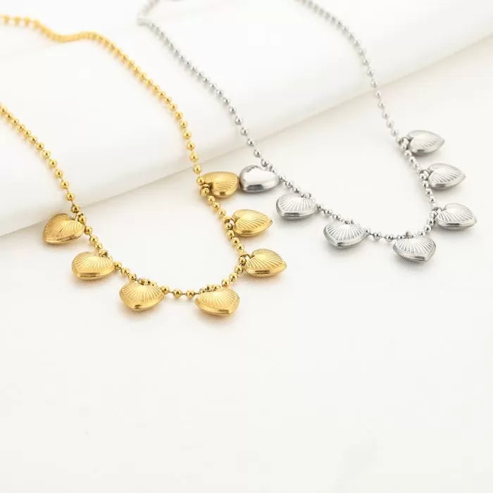 Messy Heart Necklace - Gold