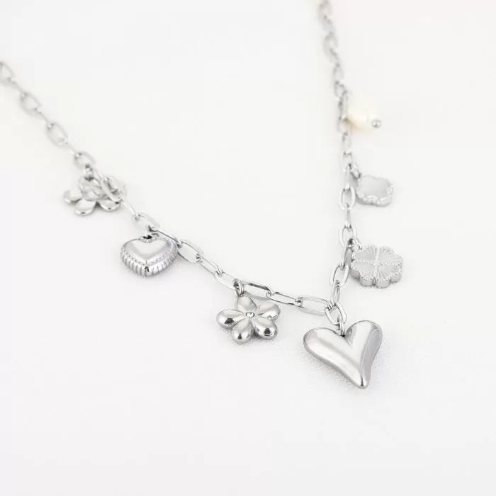 Bedels Fleur Charms Necklace - Silver