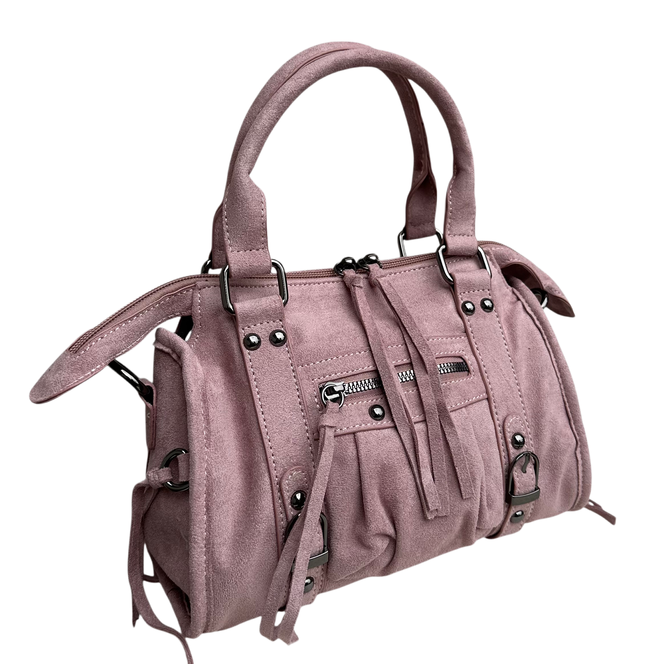 Liv Suède Medium Tas - Roze