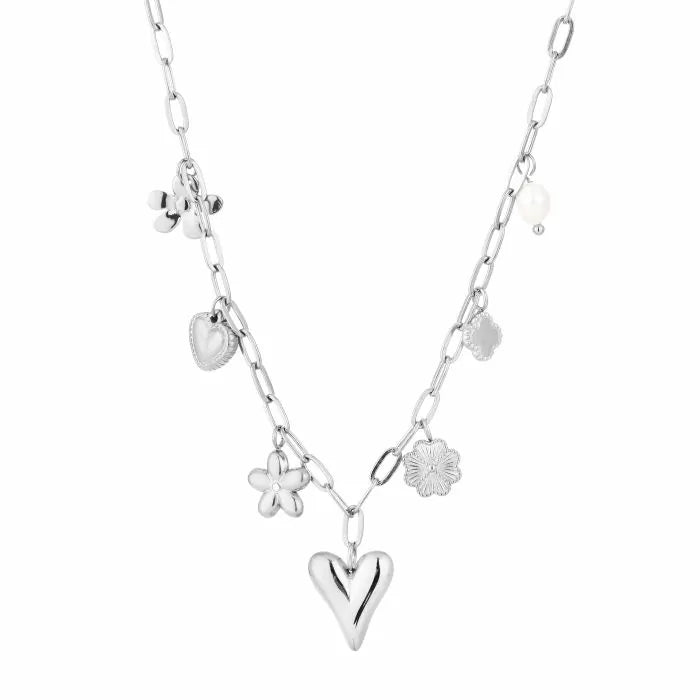 Bedels Fleur Charms Necklace - Silver