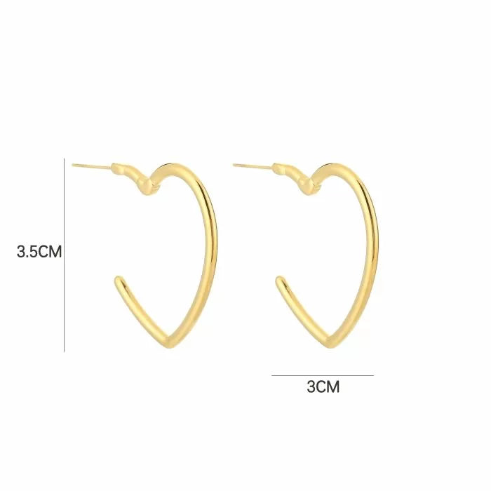 Half Heart Earrings - Gold