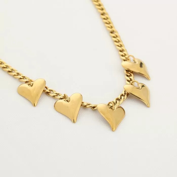 Figure Big Heart Necklace - Gold