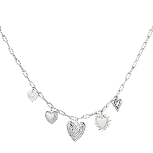 Figure Flower Love Necklace - Silver