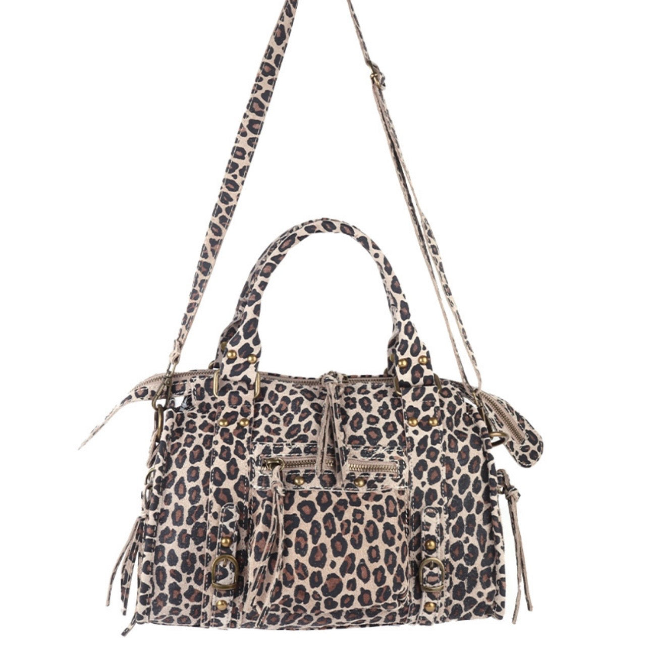 Liv Large Echt Leer Tas - Leopard