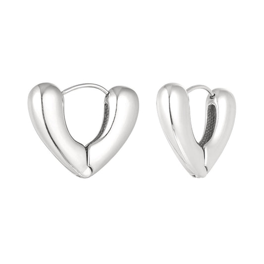 V Figure Earrings - Silver