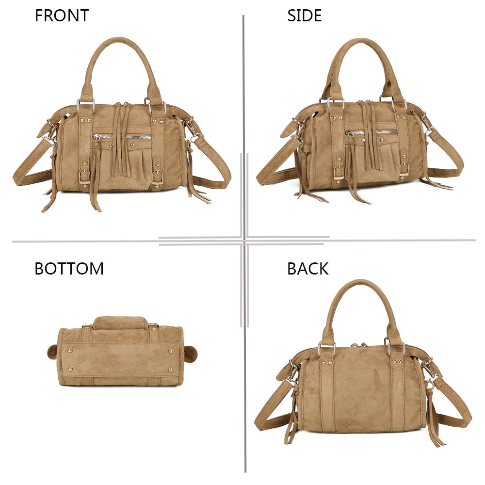 Liv Classic Suède Medium Tas - Camel