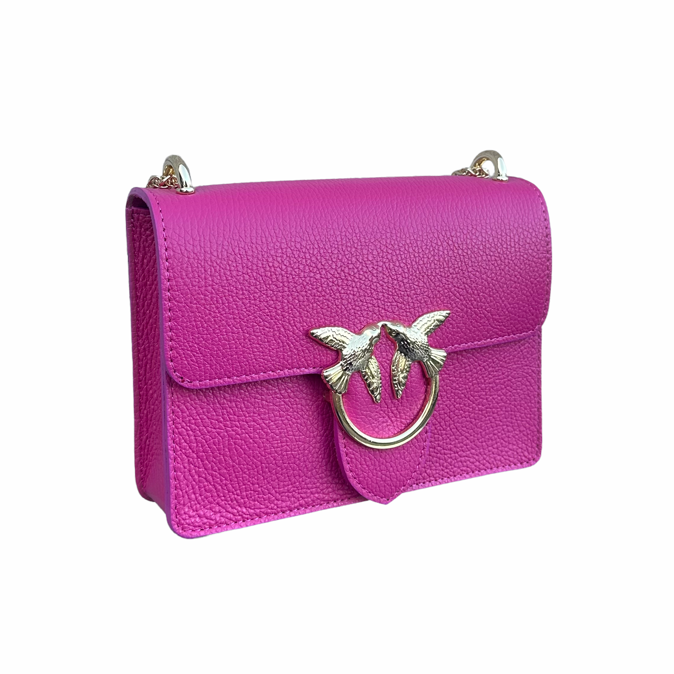 Rianne Echt Leer Tas - Fuchsia